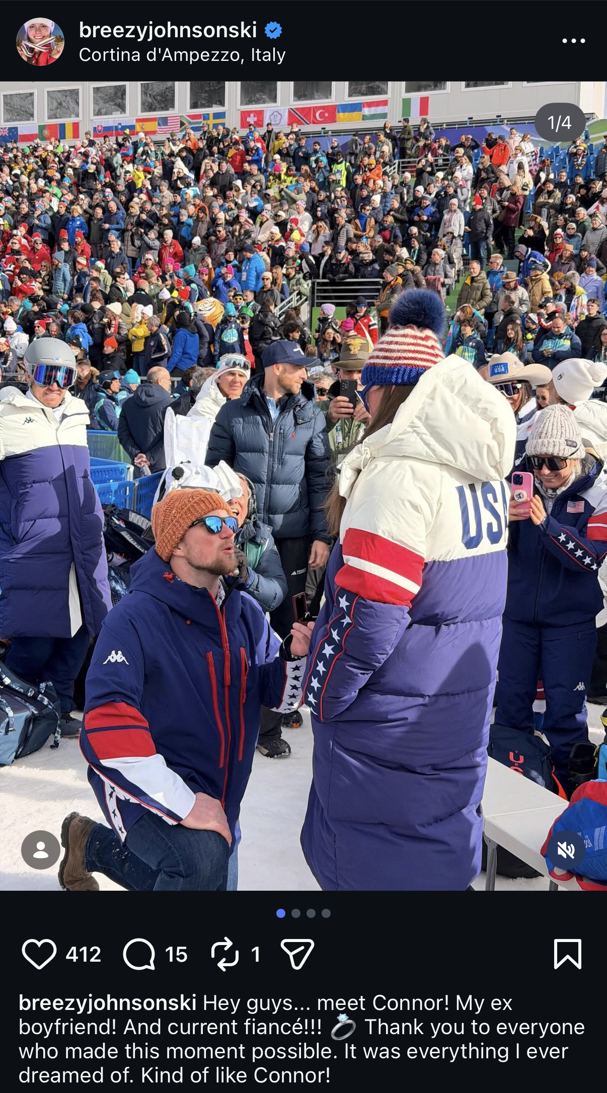 Breezy Johnson Suffers Crash—Then Wins Engagement at Finish